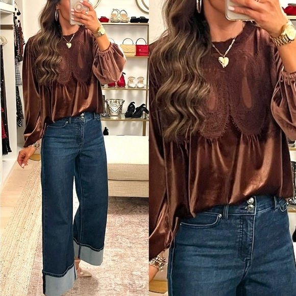 Elegant Green Velvet Women's Top - Picture 4 of 4